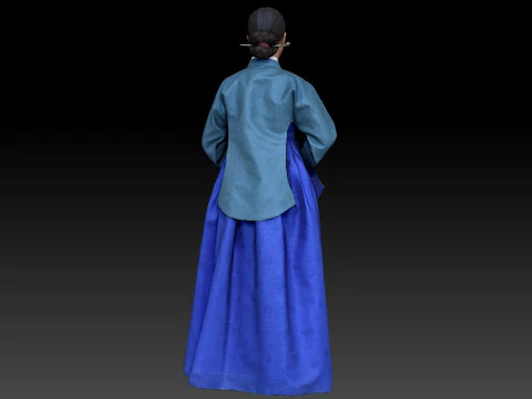 Korean Royal Procession dress hanbok Costume collection 3 3D Model
