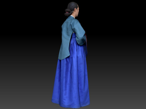Korean Royal Procession dress hanbok Costume collection 3 Modelo 3D