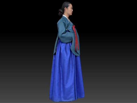 Korean Royal Procession dress hanbok Costume collection 3 Modelo 3D