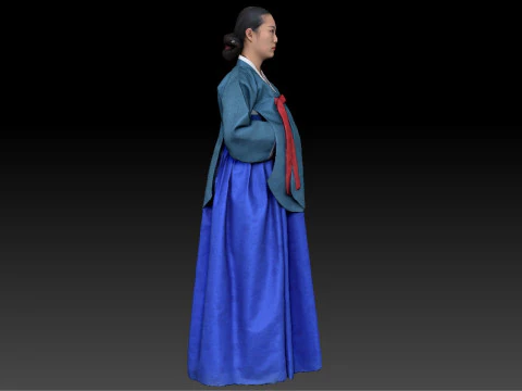 Korean Royal Procession dress hanbok Costume collection 3 3D Model