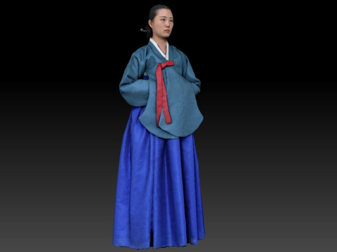 Korean Royal Procession dress hanbok Costume collection 3 Modelo 3D