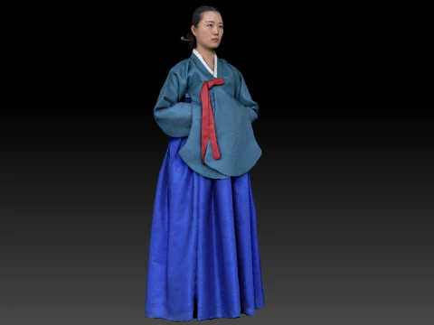 Korean Royal Procession dress hanbok Costume collection 3 3D Model
