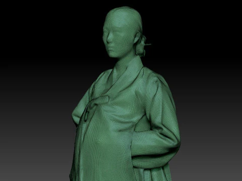 Korean Royal Procession dress hanbok Costume collection 3 3D Model