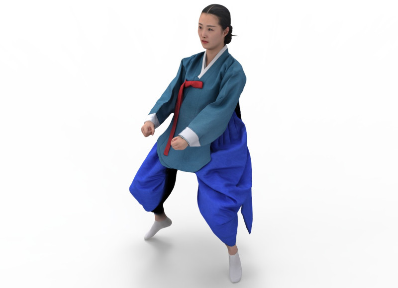 Корейское королевское платье для процессии, коллекция костюмов ханбок 4 3D Модель .c4d .max .obj .3ds .fbx .stl .blend 