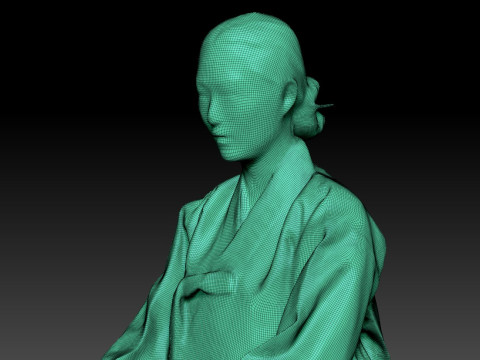 Корейское королевское платье для процессии, коллекция костюмов ханбок 4 3D Модель