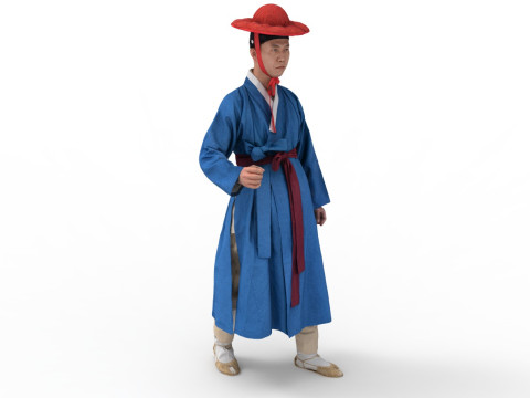 Korean Royal Procession dress hanbok Costume collection 5 3D 模型