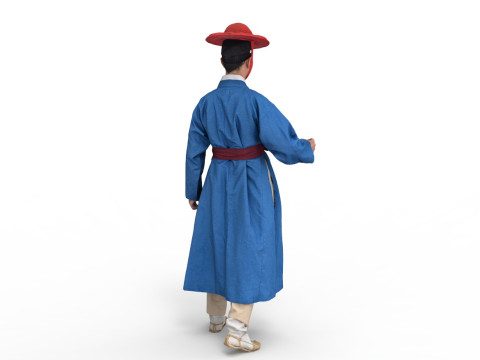 Korean Royal Procession dress hanbok Costume collection 5 3D Model