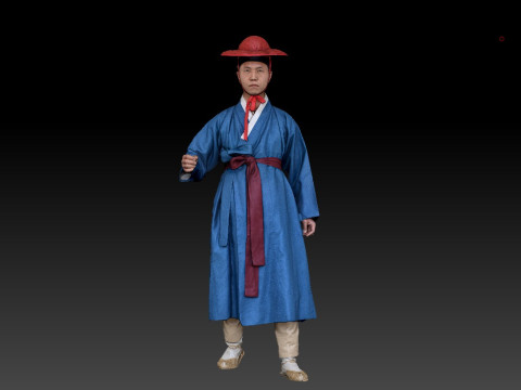 Korean Royal Procession dress hanbok Costume collection 5 3D Model