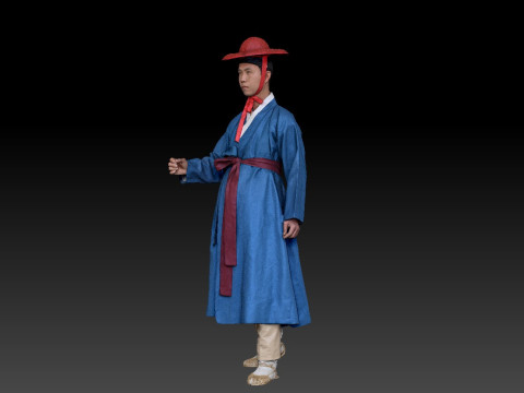 Korean Royal Procession dress hanbok Costume collection 5 3D Model