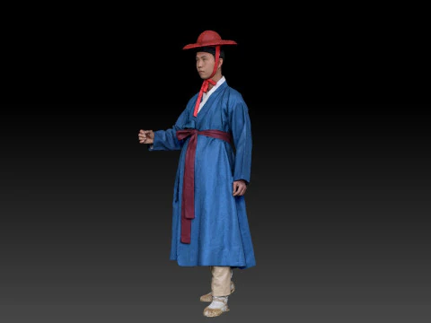 Korean Royal Procession dress hanbok Costume collection 5 3D Model