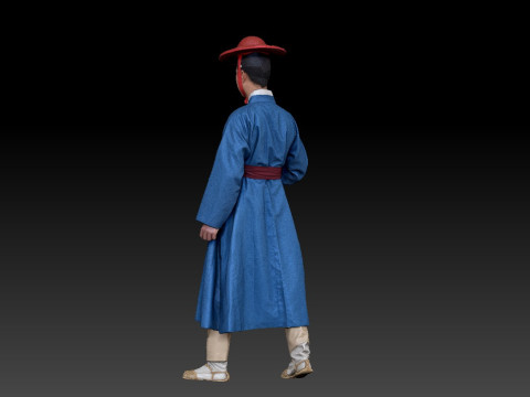 Korean Royal Procession dress hanbok Costume collection 5 3D Model