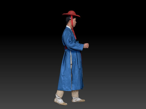 Korean Royal Procession dress hanbok Costume collection 5 3D Model