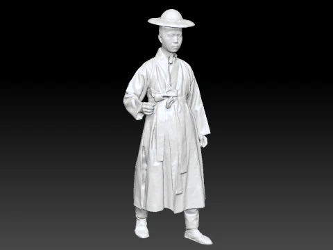 Korean Royal Procession dress hanbok Costume collection 5 3D Model