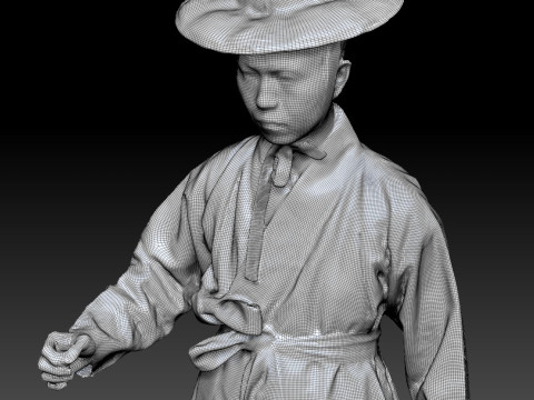 Korean Royal Procession dress hanbok Costume collection 5 3D Model