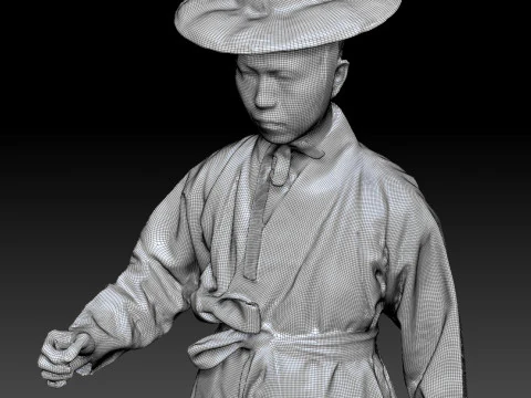 Korean Royal Procession dress hanbok Costume collection 5 3D Model