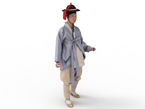 Korean Royal Procession dress hanbok Costume collection 6 3D 模型