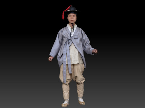 Korean Royal Procession dress hanbok Costume collection 6 3D-Modell