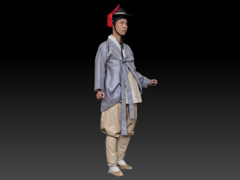 Korean Royal Procession dress hanbok Costume collection 6 3D-Modell