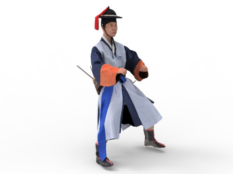 Korean Royal Procession dress hanbok Costume collection 8 3D 模型