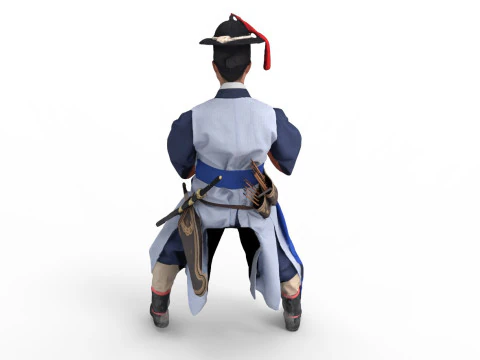 Korean Royal Procession dress hanbok Costume collection 8 3D Model