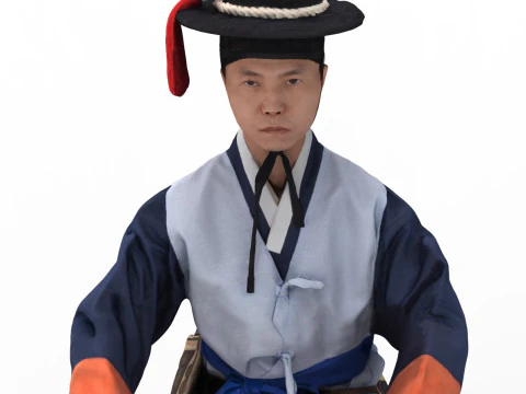 Korean Royal Procession dress hanbok Costume collection 8 3D Model