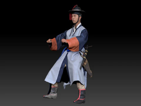 Korean Royal Procession dress hanbok Costume collection 8 3D Model