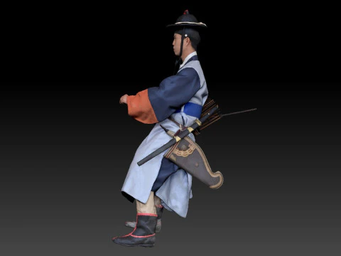 Korean Royal Procession dress hanbok Costume collection 8 3D Model
