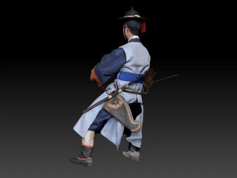 Korean Royal Procession dress hanbok Costume collection 8 3D Model
