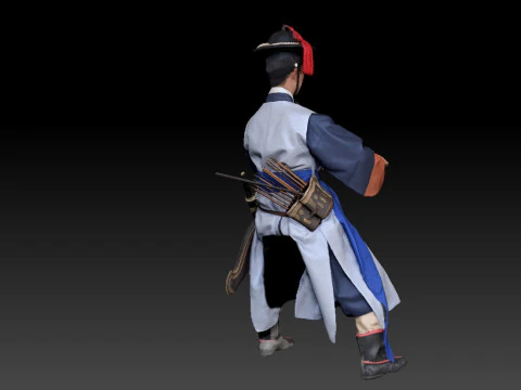 Korean Royal Procession dress hanbok Costume collection 8 3D Model