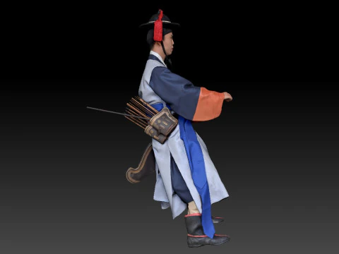 Korean Royal Procession dress hanbok Costume collection 8 3D Model