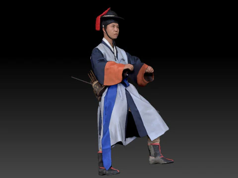 Korean Royal Procession dress hanbok Costume collection 8 3D Model