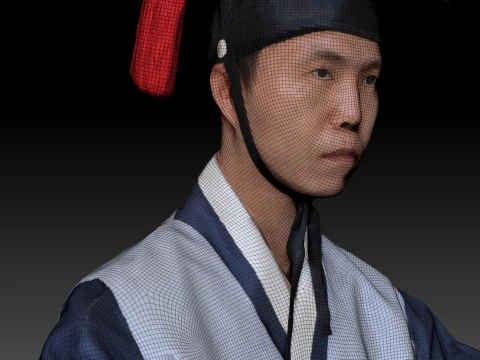 Korean Royal Procession dress hanbok Costume collection 8 3D Model