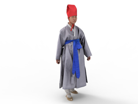 Korean Royal Procession dress hanbok Costume collection 9 3D 模型