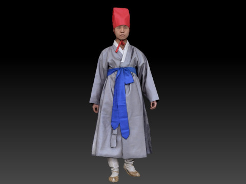 Korean Royal Procession dress hanbok Costume collection 9 3D Модель
