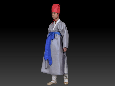 Korean Royal Procession dress hanbok Costume collection 9 3D Модель