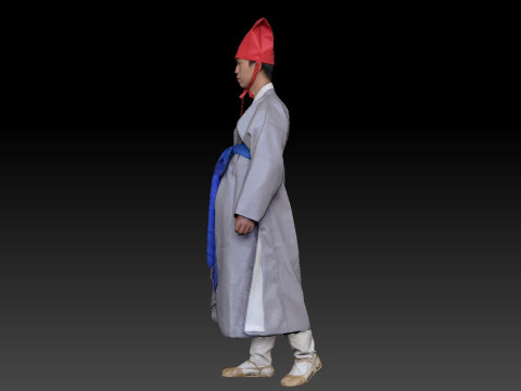 Korean Royal Procession dress hanbok Costume collection 9 3D Модель