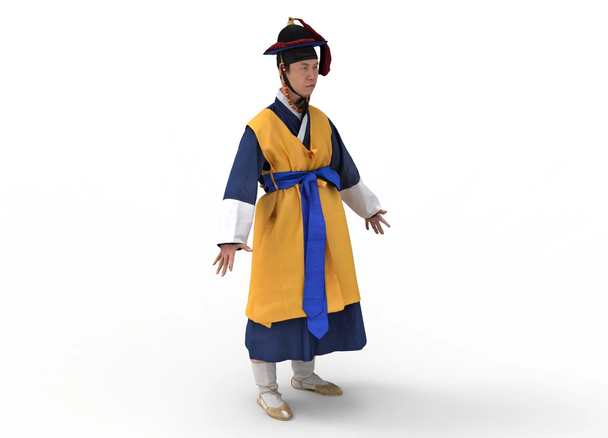 Korean Royal Procession dress hanbok Costume collection 10 3D Model .c4d .max .obj .3ds .fbx .stl .blend 