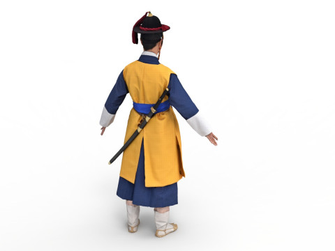 Korean Royal Procession dress hanbok Costume collection 10 Modello 3D