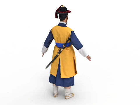 Korean Royal Procession dress hanbok Costume collection 10 3D Model