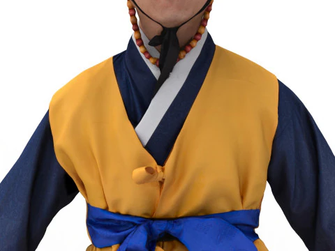 Korean Royal Procession dress hanbok Costume collection 10 3D Model
