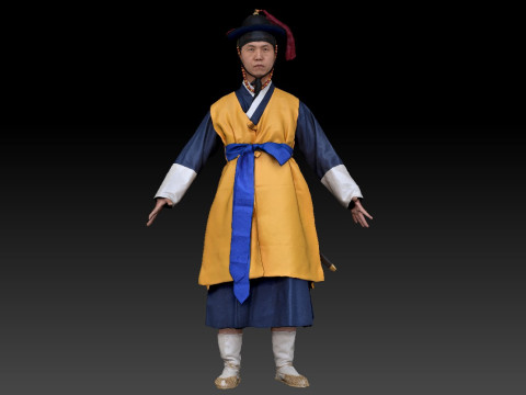 Korean Royal Procession dress hanbok Costume collection 10 Modello 3D