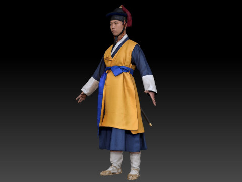 Korean Royal Procession dress hanbok Costume collection 10 Modello 3D