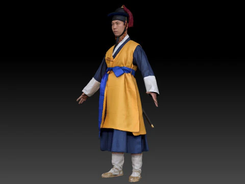 Korean Royal Procession dress hanbok Costume collection 10 3D Model