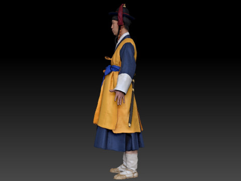 Korean Royal Procession dress hanbok Costume collection 10 Modello 3D