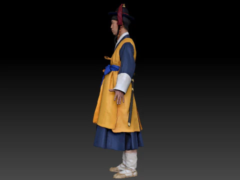 Korean Royal Procession dress hanbok Costume collection 10 3D Model