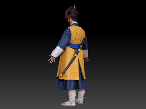 Korean Royal Procession dress hanbok Costume collection 10 Modello 3D