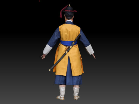 Korean Royal Procession dress hanbok Costume collection 10 Modello 3D