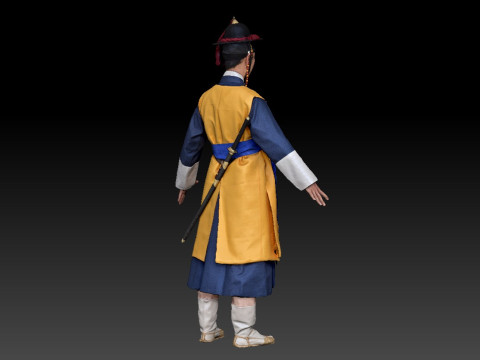 Korean Royal Procession dress hanbok Costume collection 10 Modello 3D