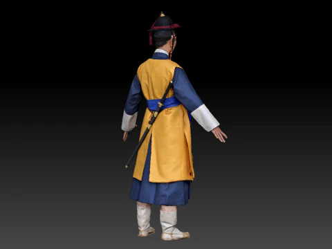 Korean Royal Procession dress hanbok Costume collection 10 3D Model