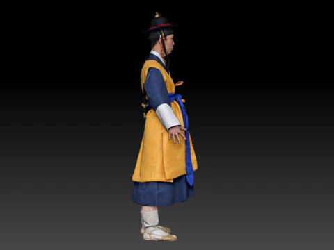 Korean Royal Procession dress hanbok Costume collection 10 3D Model